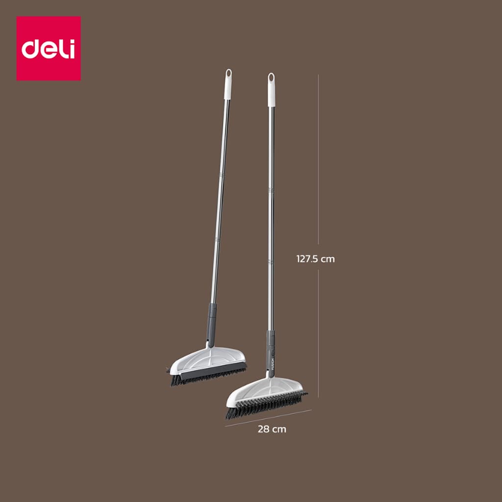 Deli แปรงขัดพื้น2in1 แปรงขัดห้องน้ำ พร้อมที่รีดน้ำในตัว อุปกรณ์ทำความสะอาด Floor Brush รูปที่ 9