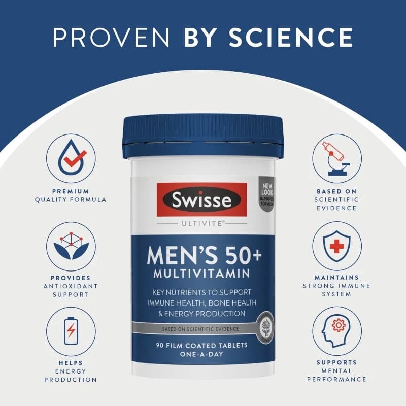 Swisse Men's 50+ Multivitamin 90 เม็ด วิตามินเสริมสำหรับชายวัย 50+ EXP07/2027 รูปที่ 8
