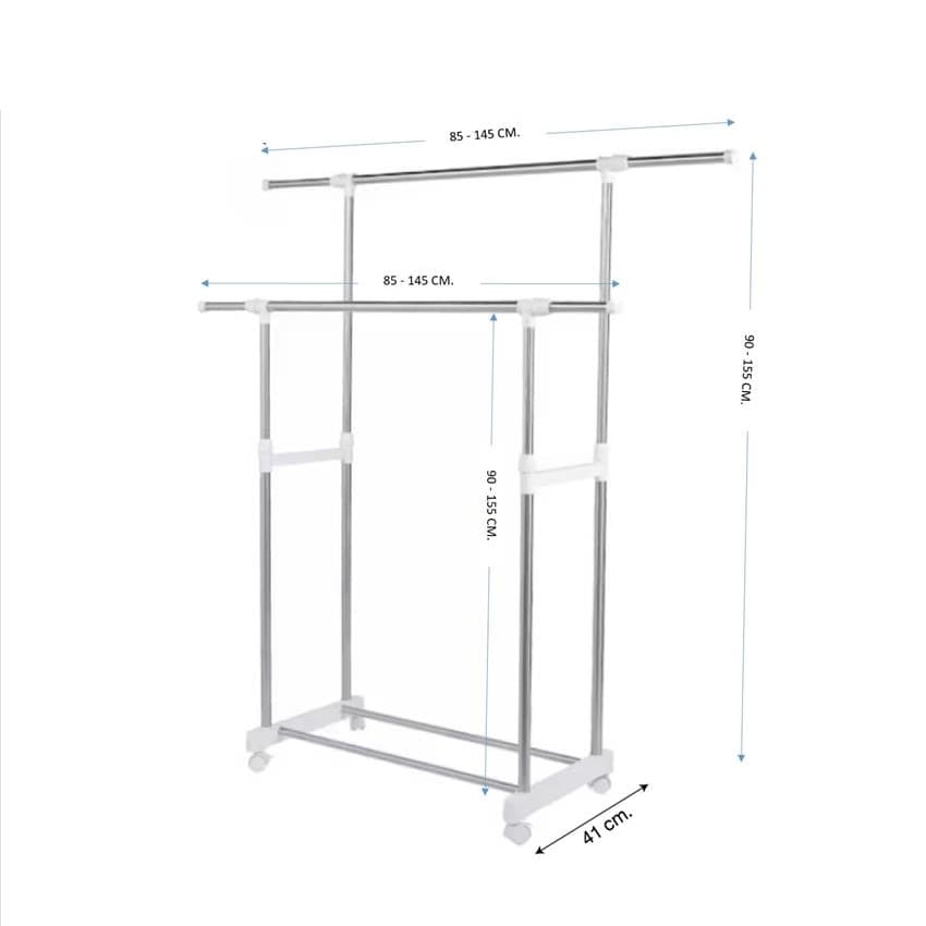 โลตัส ราวแขวนผ้าแบบบาร์เดี่ยว และแบบบาร์คู่ สีขาว LOTUSS CLOTHES RACK SINGLE BAR AND DOUBLE BAR TYPE WHITE รูปที่ 8