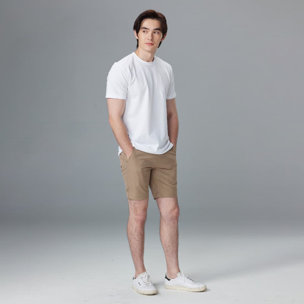 เสื้อไม่ร้อน คอกลม Mynds รุ่น Regular Smart T-Shirt ผ้า Dry Tech ที่สุดแห่งความใส่สบาย ระบายอากาศดี Unisex สีขาว รูปที่ 5