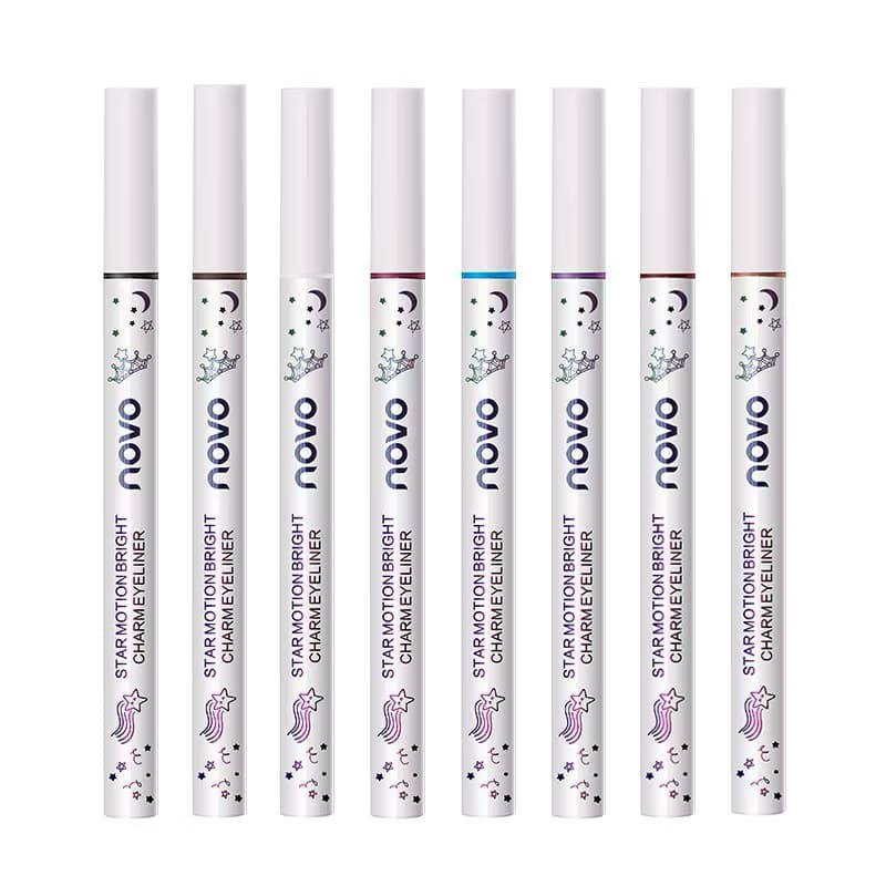 S-30NOVO Color Eyeliner อายไลเนอร์หัวพู่กัน 0.1 มม. สีสดชัด เส้นคมเรียวสวย ติดทนนาน กันน้ำ ไม่เลอะระหว่างวัน รูปที่ 8