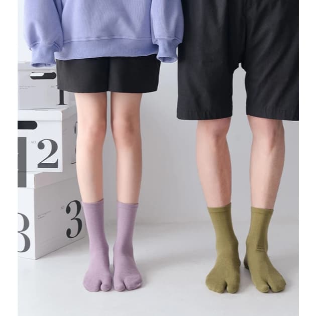 ถุงเท้าแยกนิ้ว 2 นิ้ว สีสดใส ในไทย ระบายอากาศดี ถุงเท้าข้อสั้น ใส่บาย สไตล์ญี่ปุ่น รูปที่ 2