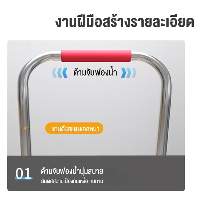 รถเข็น 2ล้อ ยืดได้ รถเข็นของ รถเข็นพับได้ รับน้ำหนักได้ 120KG PU/ล้อยาง รถเข็นอเนกประสงค์ ขึ้นบันไดได้ พกพาสะดวก trolley รูปที่ 9