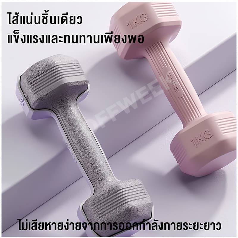 ดัมเบล ดัมเบลยาง Dumbbells ฟิตเนส ดัมเบลสำหรับผู้หญิง สำหรับลดไขมันต้นแขน ออกกำลังกาย 1KG-5KG 2ชิ้น รูปที่ 7