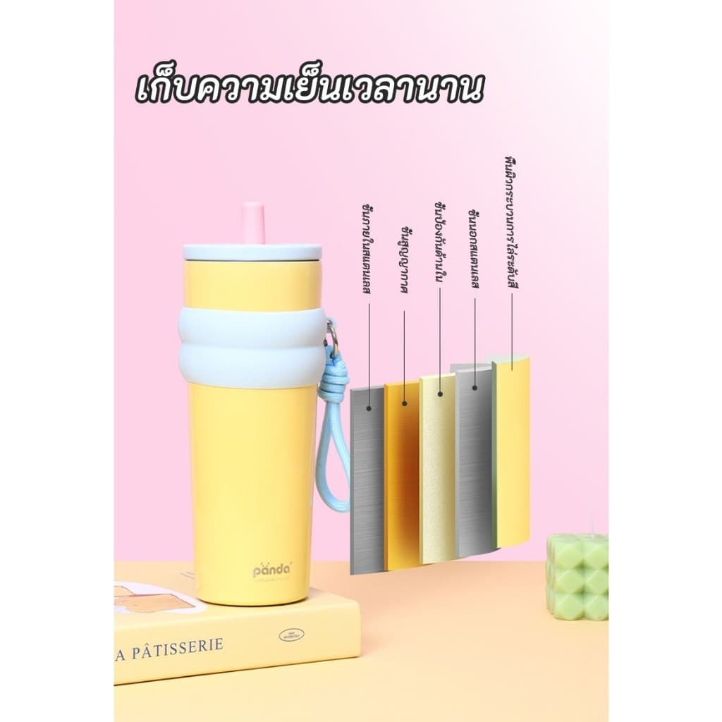 PANDA Colorful แก้วเก็บอุณหภูมิ แก้วเก็บความเย็น 810ml 30OZ แก้วน้ำเก็บความเย็น แก้วเก็บอุณหภูมิ ขวดน้ํา เก็บความเย็น รูปที่ 6