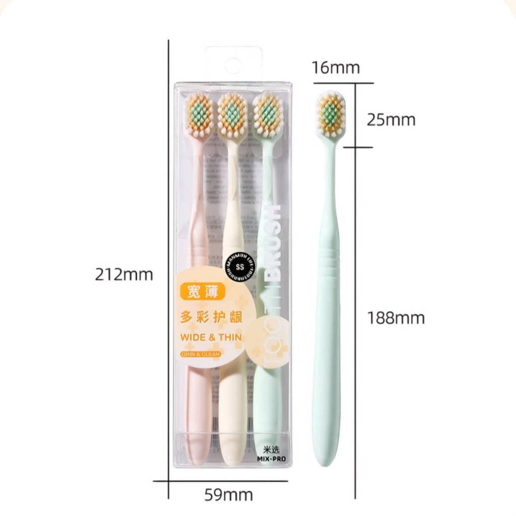 แปรงสีฟันสไตส์ญี่ปุ่น แปรงสีฟันขนนุ่ม แปรงฟันหัวกว้าง 15mm สุดคุ้ม 1 แพ็ค 2 ชิ้น รูปที่ 6
