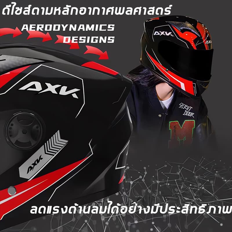 NEW 2025! หมวกกันน็อค หมวกกันน๊อคเต็มใบ index HD ออกแบบกระจก 2ชั้น กันแสงสะท้อน รถจักรยานยนต์ Motorcycle helmet รูปที่ 4