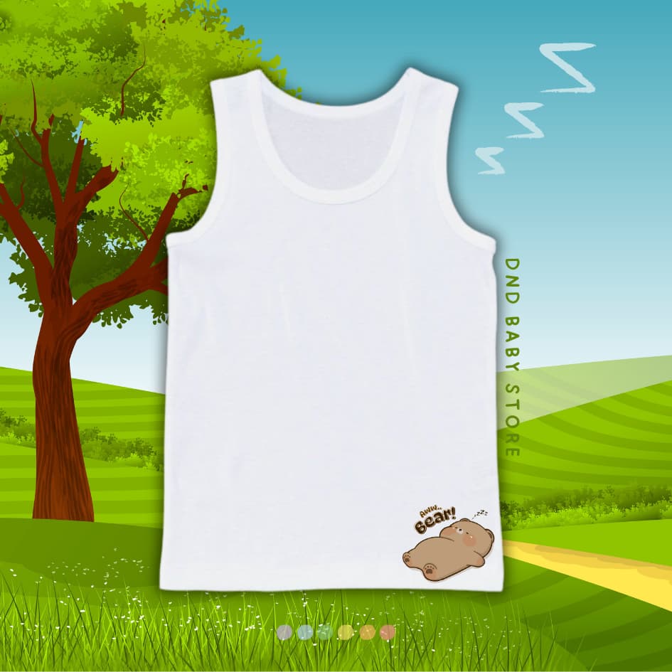 เสื้อซับในเด็ก เสื้อกล้ามเด็กลาย สัตว์นอน Animal Sleep Zoo นุ่มระบายอากาศได้ดี ไซส์ 1-11ปี #เสื้อกล้าม รูปที่ 2