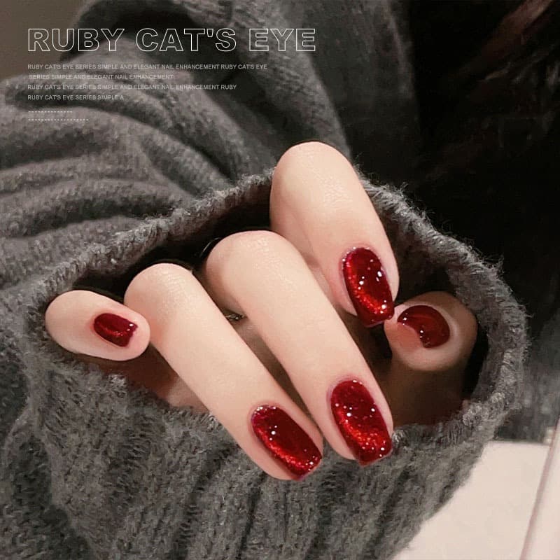 Nail.Girl เจลทาเล็บเจล UV LED สีทาเล็บ Ruby Cat Eye สีเจลทาเล็บแคทอาย สีเจลลูกแก้ว ชนิดต้องอบ ต้องใช้แม่เหล็กดึงสีนะคะ รูปที่ 4