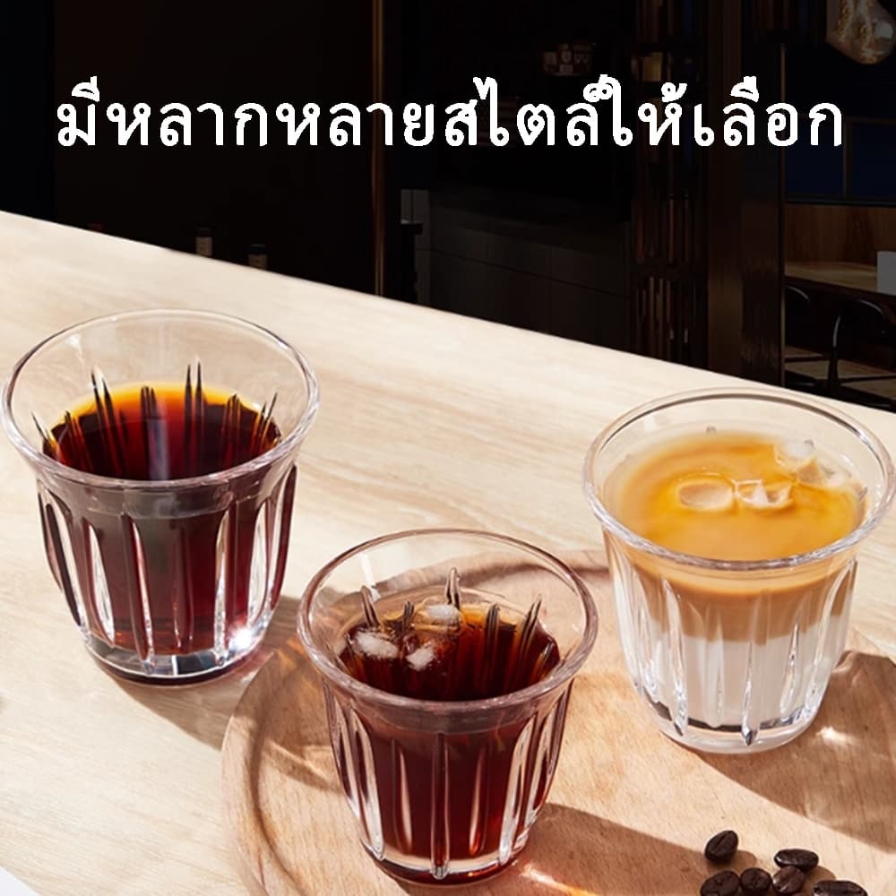 พร้อมจัดส่ง｜ ถ้วยกาแฟ อิตาเลี่ยนเอสเปรสโซสกัดแก้วลาเต้ถ้วยออสเตรเลียสีขาวอารมณ์ทนความร้อนถ้วยแก้ว glass รูปที่ 8