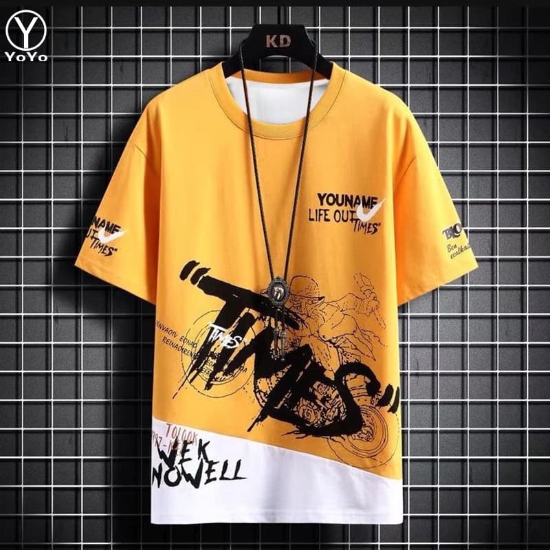 YOYO ชุดแฟชั่นชายเสื้อยืดแขนสั้น + กางเกงขาสั้น ผ้าแห้งเร็วหลวมชุดกีฬาและชุดพักผ่อน รุ่น2804 รูปที่ 8