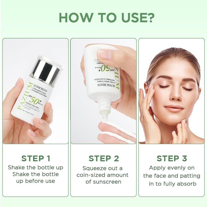 PAZIUM ครีมกันแดด Sunscreen SPF50+ PA+++ กันน้ำ บางเบา ซึมไว 25ML รูปที่ 9