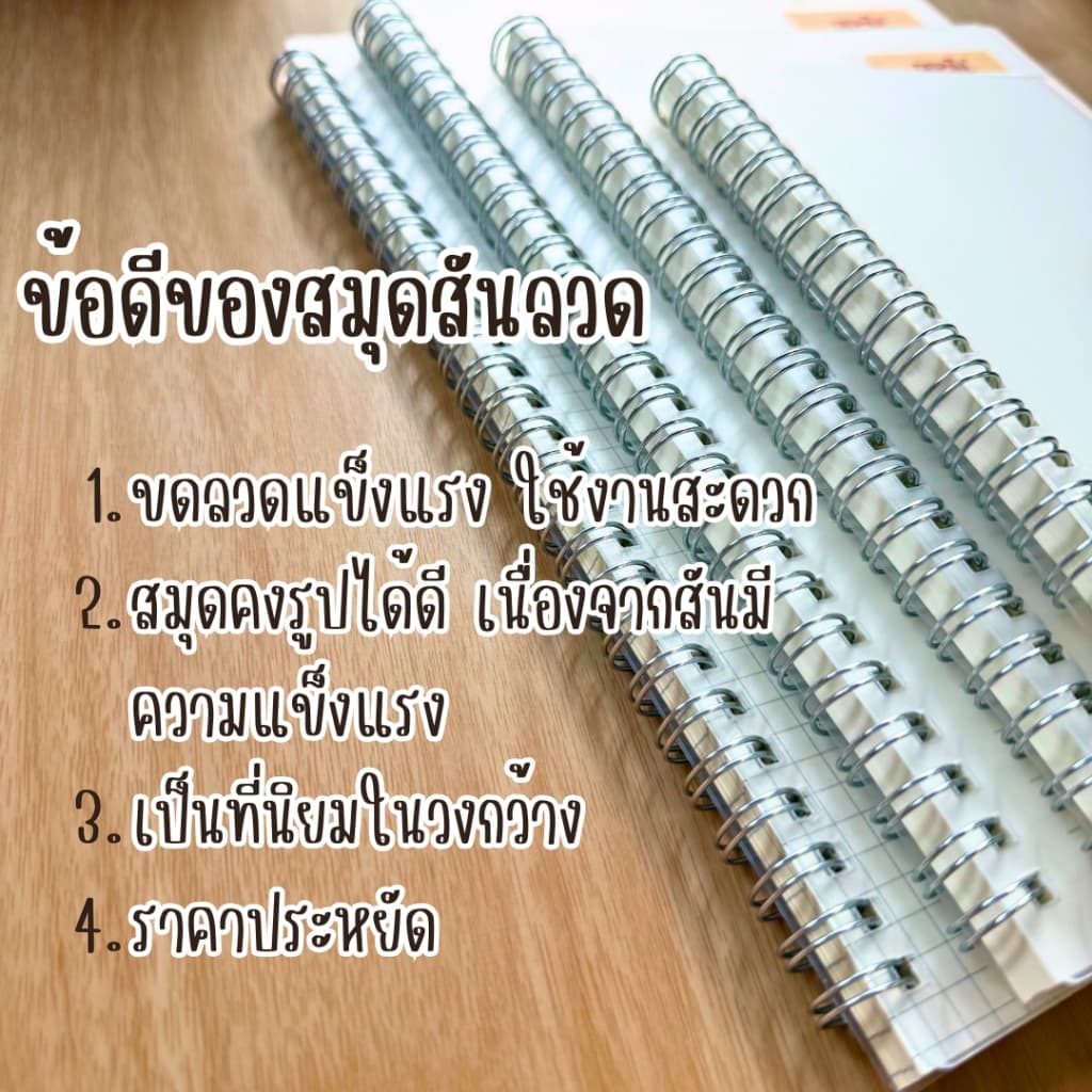 DEPAI สมุดโน้ตเกรด Premium สมุดสันห่วง กระดาษหนา 80 แกรม สมุดปกใส 3 ขนาด กระดาษ 3 แบบ รูปที่ 6