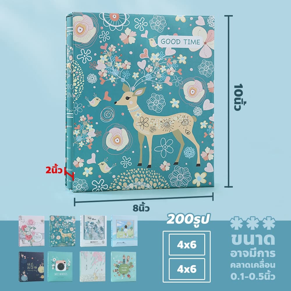 chishop อัลบั้มเก็บรูปภาพ 6นิ้ว แบบเสียบหน้า ความจุสูง เก็บได้ 200 รูป อัลบั้มรูปใหญ่ รูปที่ 3