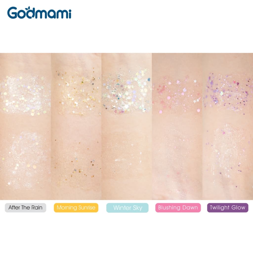 Godmami วันเดอร์ ชายน์ บอดี้ แอนด์ แฮร์ เจล เจลกลิตเตอร์ตกแต่งผิวกาย และเส้นผม พร้อมสารบำรุง รูปที่ 3
