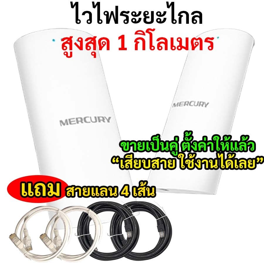 ไวไฟระยะไกล Point to Point ไม่เกิน 1 กิโลเมตร MWB201S กันฝน กันแดด ตั้งค่าแล้วเสียบสายใช้งานได้เลย รูปที่ 1