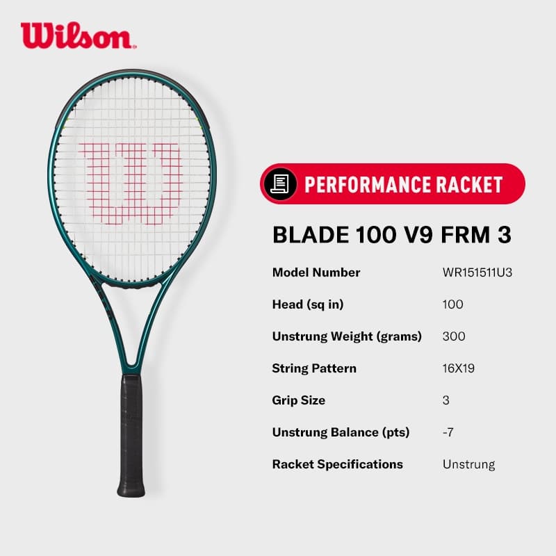 WILSON Blade 100 V9 ไม้เทนนิส WR151511U2 Official Store รูปที่ 7