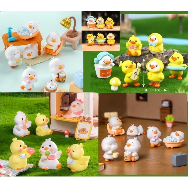 A029 ตุ๊กตาจิ๋ว ตุ๊กตุ่นจิ๋วเป็ดสีเหลืองในชุดกันฝน สำหรับแต่งบ้าน แต่งโต๊ะทำงาน รูปที่ 1