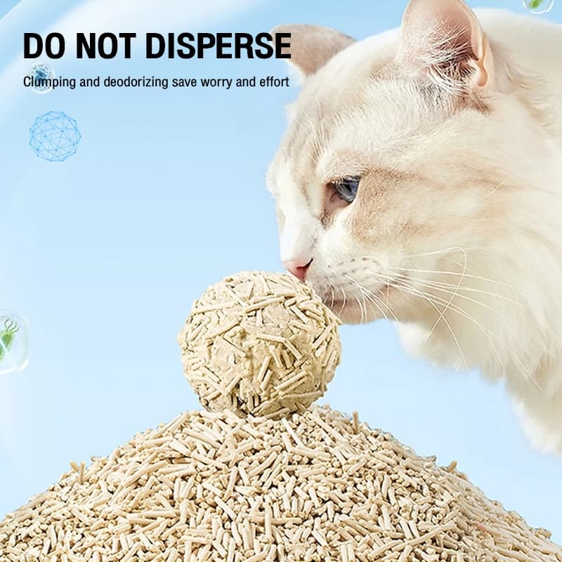 2kg ทรายแมวเต้าหู้ 6L ทรายแมวผสมเบนโทไนท์ & ถั่วเหลืองธรรมชาติ ลดกลิ่นดี ดูดซับเร็ว ไม่ติดเท้า รูปที่ 5