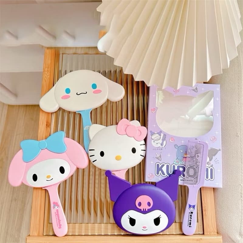 กระจกพร้อมหวีซานริโอ้ sanrio mymelody kuromi cinnamoroll รูปที่ 2