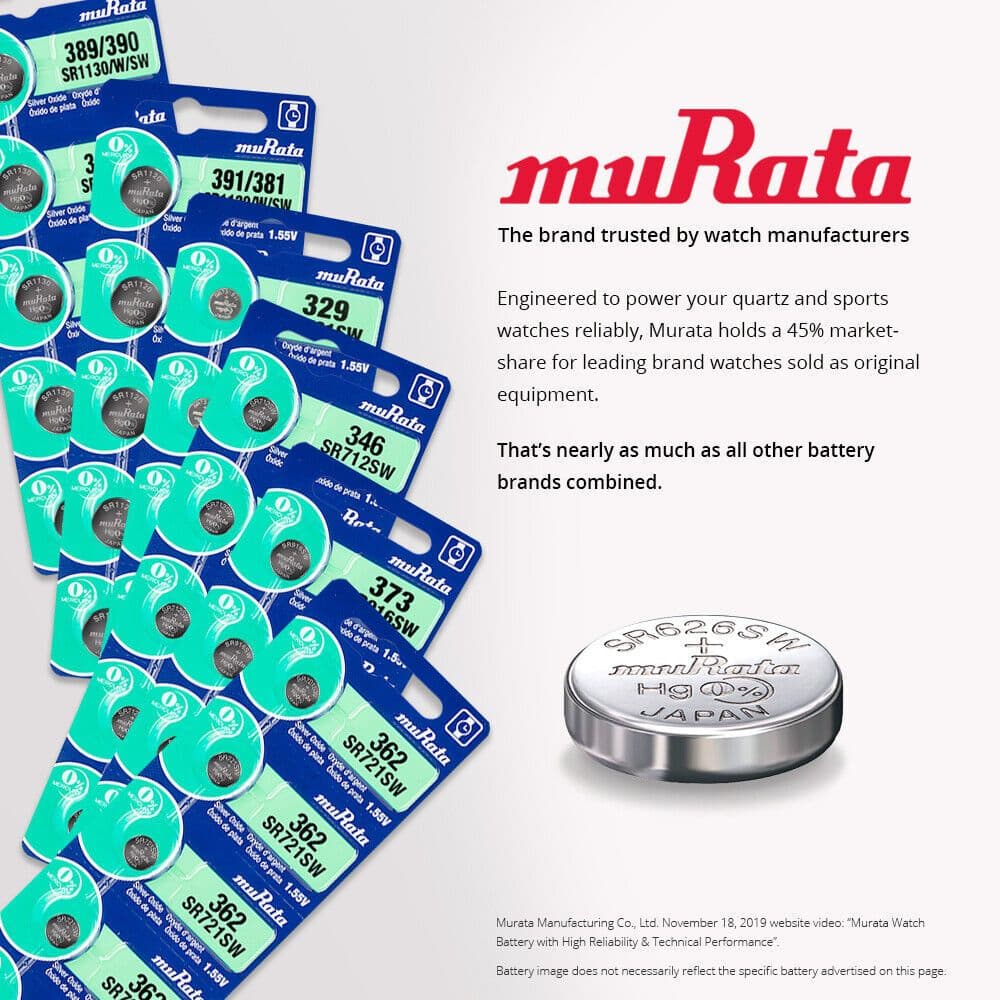 ถ่านกระดุม Murata แท้100% made in japan 364/SR621 377/SR626 321/SR616 รูปที่ 3