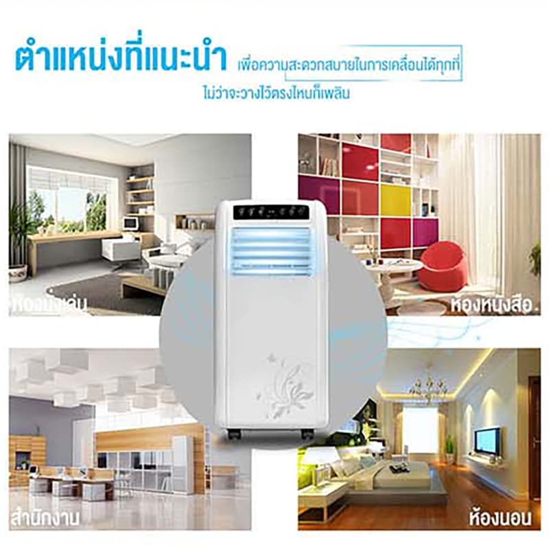 แอร์ 12000 btu แอร์เคลื่อนที่ เครื่องปรับอากาศเ แอร์เคลื่อนที่24000/9000 btu แอร์บ้านเล็ก เย็นเร็ว เย็นเร็ว LED มือถือ รูปที่ 4