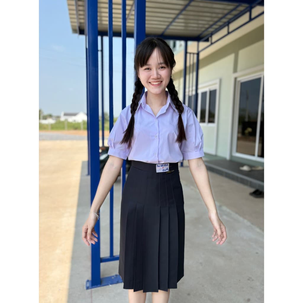 กระโปรงนักเรียนตราน้านา สีกรมเข้ม ตีเกร็ด 6.5 (แจ้งรับบิล กรุณาหมายเหตุก่อนยืนยันคำสั่งซื้อ) รูปที่ 4
