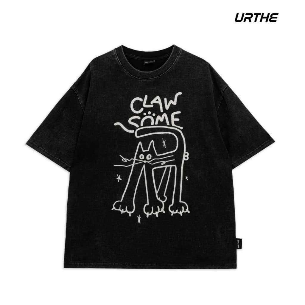 URTHE - เสื้อยืด Oversize ผ้าฟอก รุ่น CLAWSOME TEE รูปที่ 1