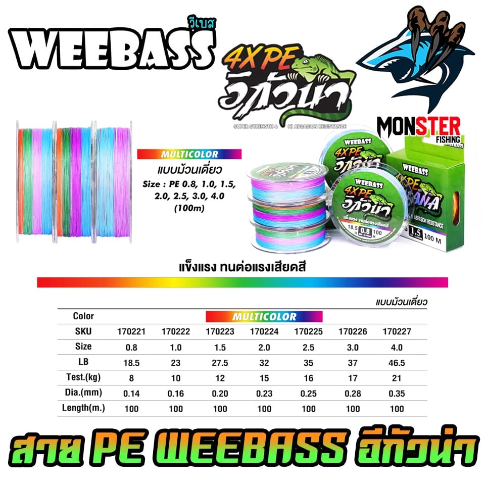 สาย PE WEEBASS รุ่น อีกัวน่า IGUANA PE X4 รูปที่ 2