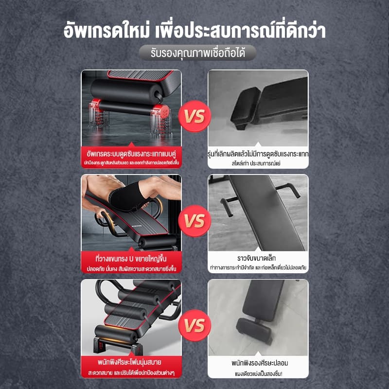 เก้าอี้ซิทอัพ เบาะซิทอัพ Sit Up Bench เครื่องบริหารหน้าท้อง ต้นแขน ต้นขา ม้าซิทอัพ เครื่องซิทอัพ ม้าเล่นหน้าท้อง รูปที่ 8