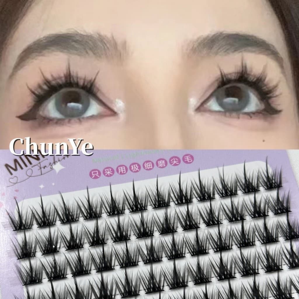 จัดส่งจากไทยกาวฟรี + แหนบ ขนตาปลอมขนมิงค์ minijumie หูข้าวสาลี ก้านหนา มัดเดียวขนตาปลอมปริมาณมาก รูปที่ 6