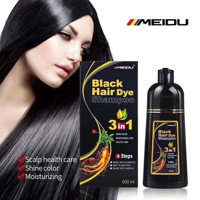 Meidu แชมพูปิดผมขาว ปิดผมหงอก เปลี่ยนสีผม สารสกัดจากธรรมชาติ Hair Dye Shampoo รูปที่ 2