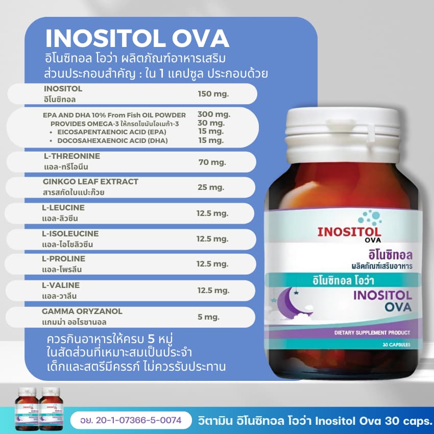 แพ็คคู่ วิตามิน อิโนซิทอล inositol อินโนซิทอล เตรียมตั้งครรภ์ มีบุตรยาก PCOS ถุงน้ำรังไข่ ไข่ไม่ตก ถุงน้ำในรังไข่ รูปที่ 6