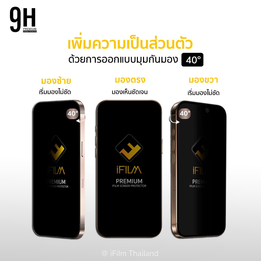 iFilm ฟิล์มกันมอง 9H For VIVO V70 FE V60Lite V50Lite X300 X200FE T1 X ฟิล์มกันรอย ฟิล์มกันเสือก กระจกเต็มจอ Privacy รูปที่ 4