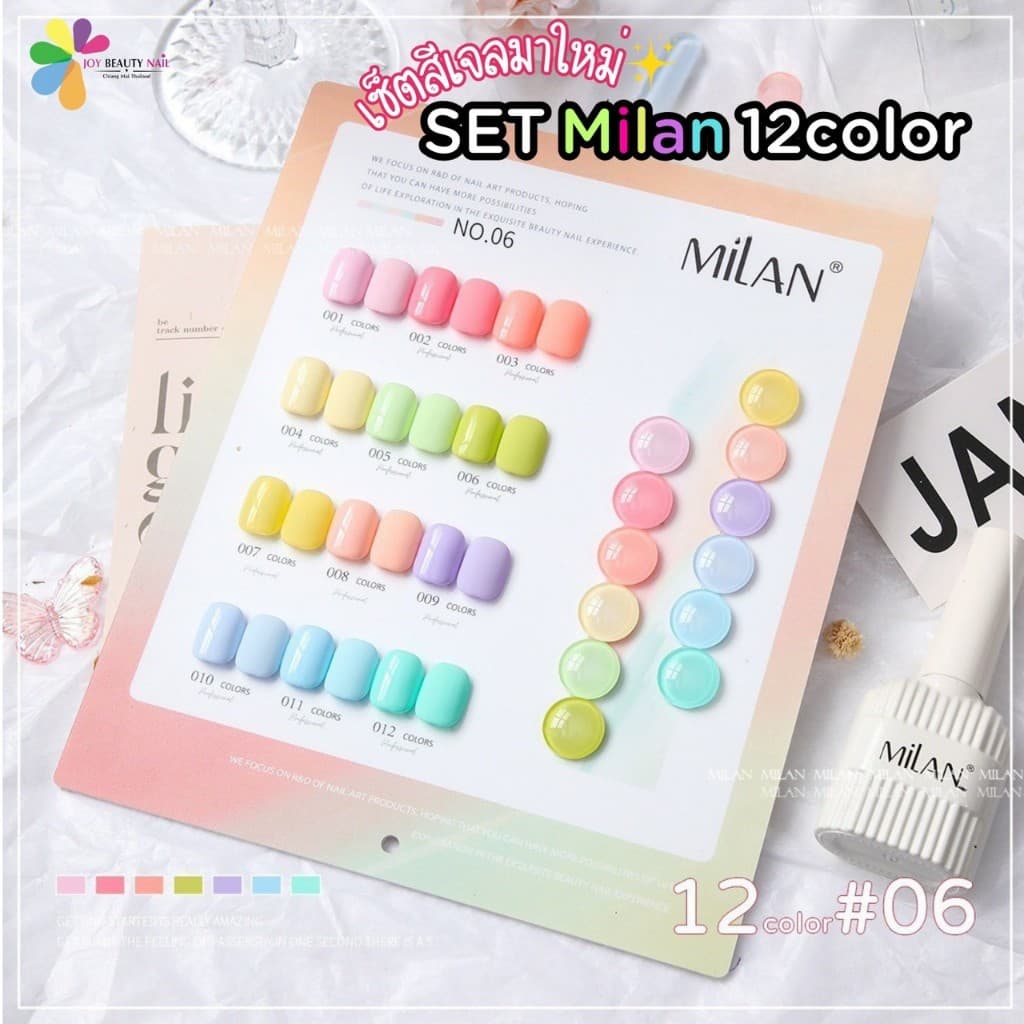 Set สีเจล MILAN 12สี โทนสียอดฮิต โทนแดง พาสเทล สีไซรัป ฟ้า น้ำตาล สีซัมเมอร์ รูปที่ 7