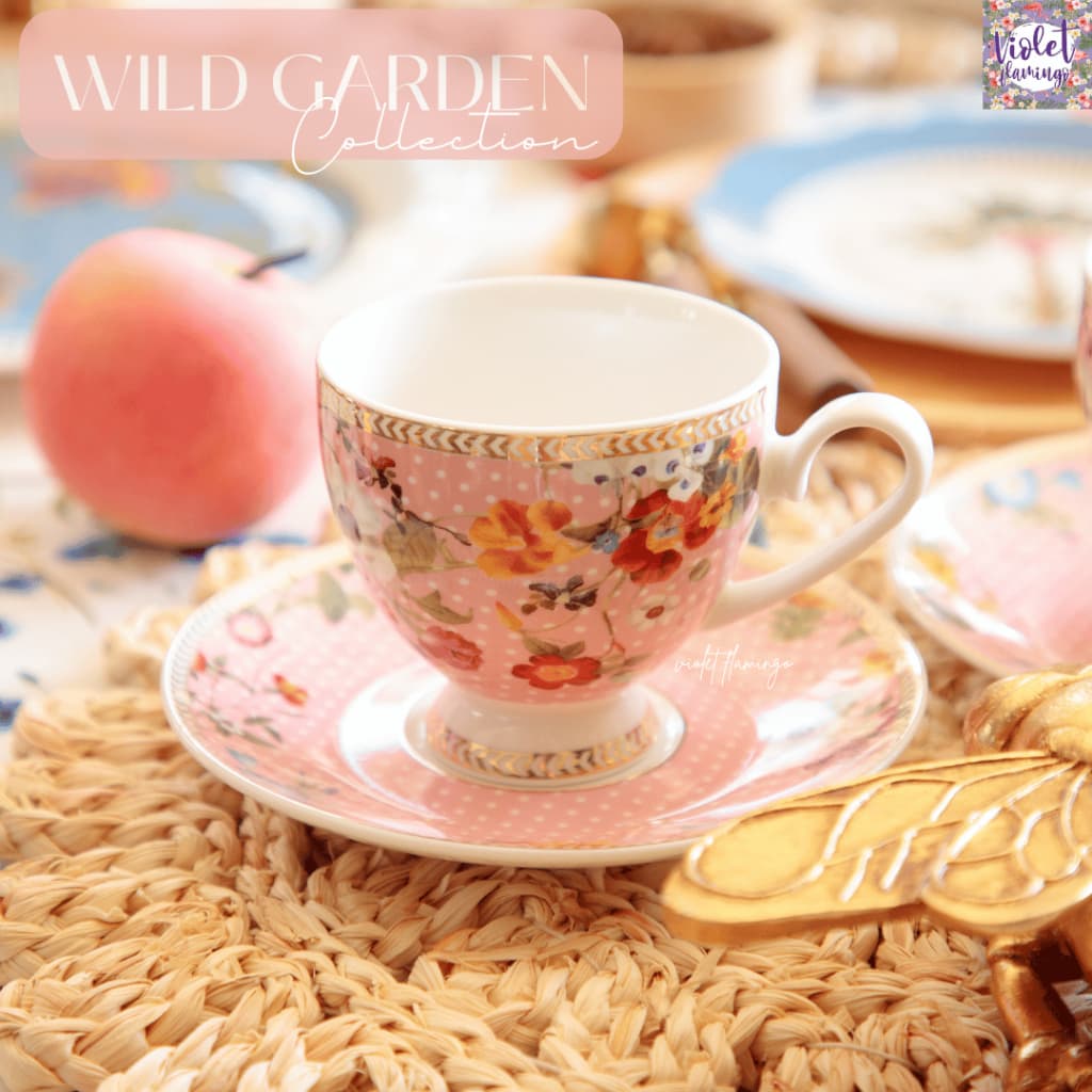 Violet Flamingo - Wild Garden Collection – กาน้ำชา แก้วชาพร้อมจานรอง แก้วมัคพร้อมกล่องของขวัญลายดอกไม้แสนหวาน รูปที่ 8