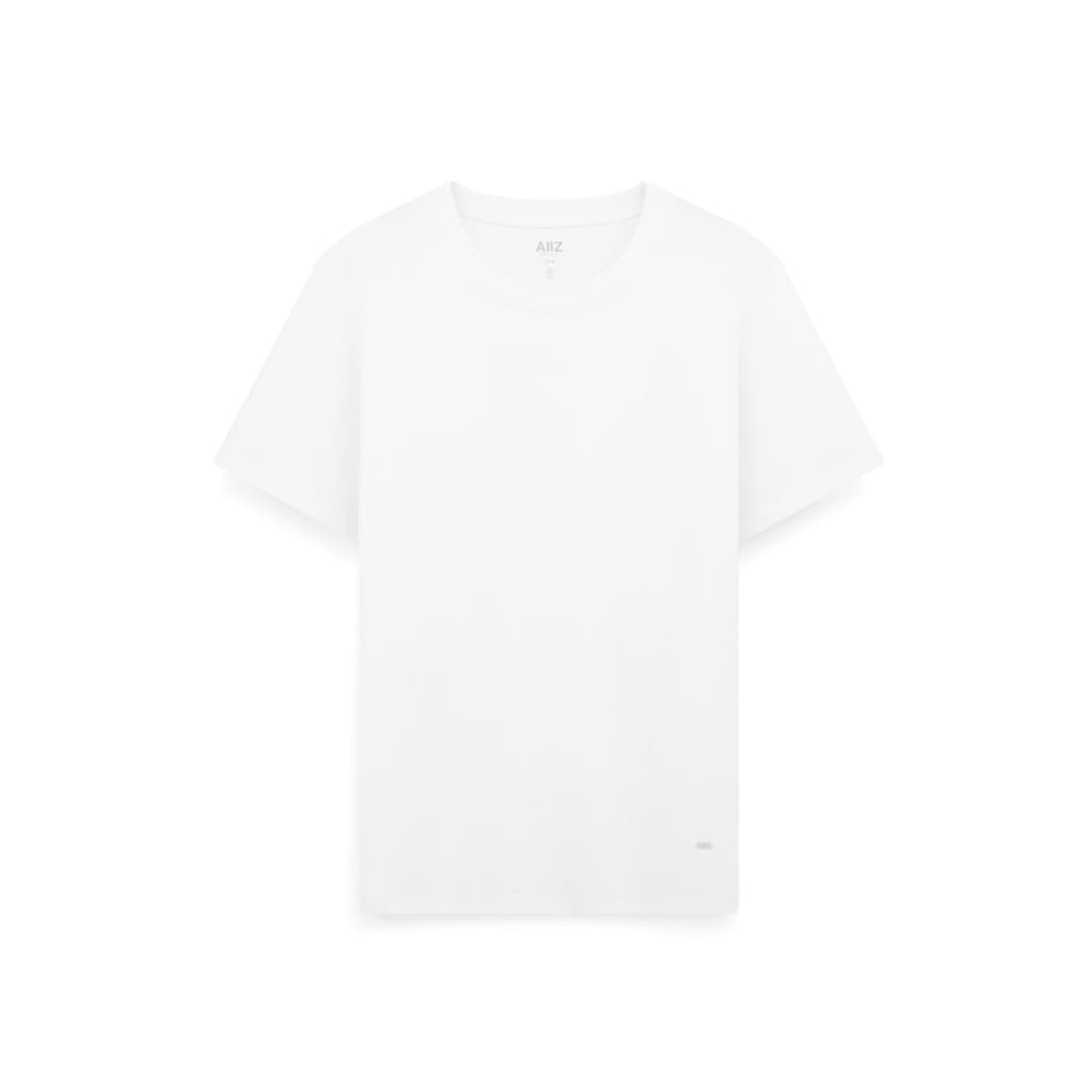 AIIZ เสื้อยืดคอกลมผู้หญิงสีพื้น โลโก้ AIIZ Women’s AIIZ Logo T-Shirts Cotton Polyester รูปที่ 6