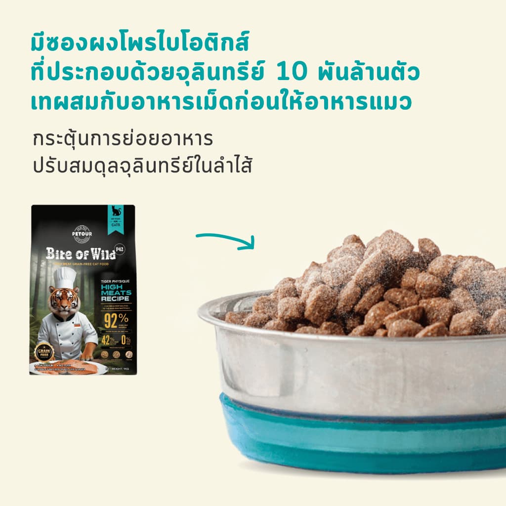 Bite Of Wild P42 อาหารแมว 1KG Grain Free โปรตีน 42% 3 เนื้อฟรีซดราย ไก่ปลาแซลมอนเนื้อปลา สำหรับแมวทุกช รูปที่ 7