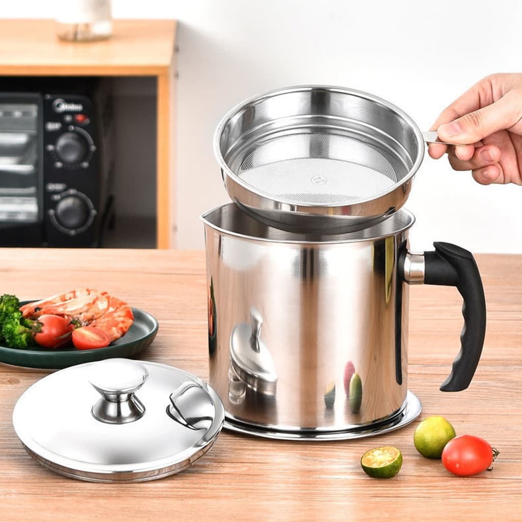 Alechaung หม้อกรองน้ํามันสแตนเลส 304สแตนเลส ที่กรองน้ํามัน 1.3/1.8L หม้อกรองน้ํามัน oil filter pot รูปที่ 2