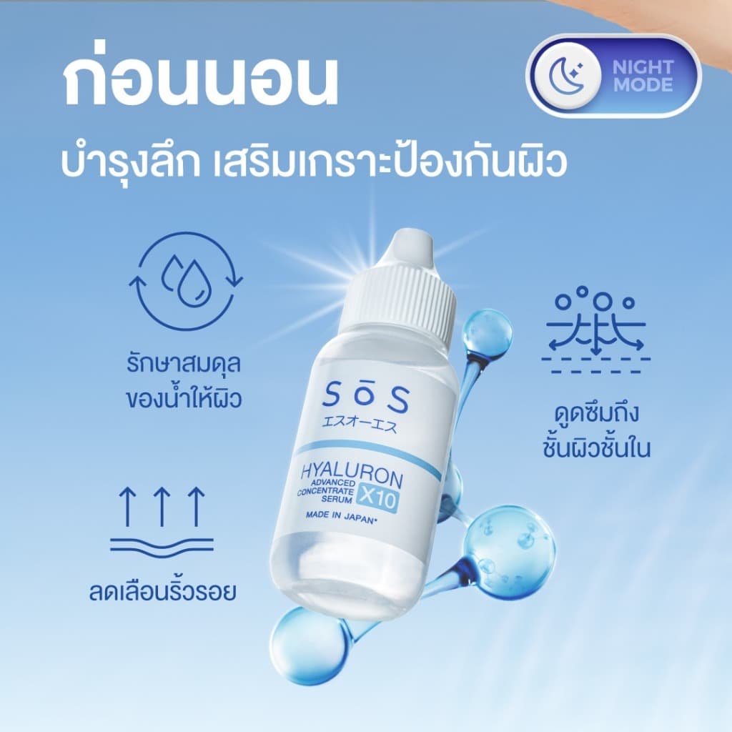 SOS HYALURON X10 ADVANCED CONCENTRATE 9ml เอะสึ โอ เอะสึ เซรั่มเข้มข้น 10 โมเลกุล รูปที่ 6