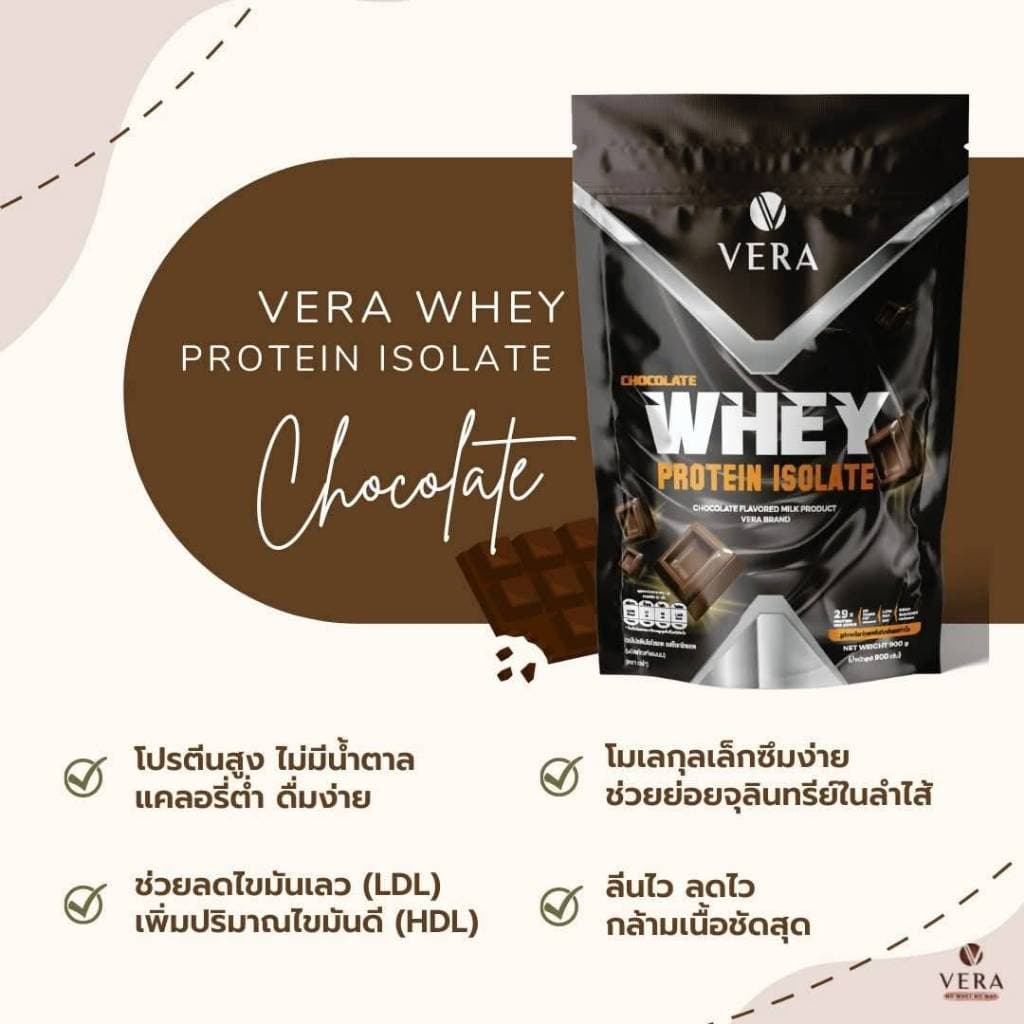 VERA Whey Protein Isolate - เวย์โปรตีน ไอโซเลท สูตรลีน เสริมสร้างมวลกล้ามเนื้อ ขนาด 2 Lbs. รูปที่ 6