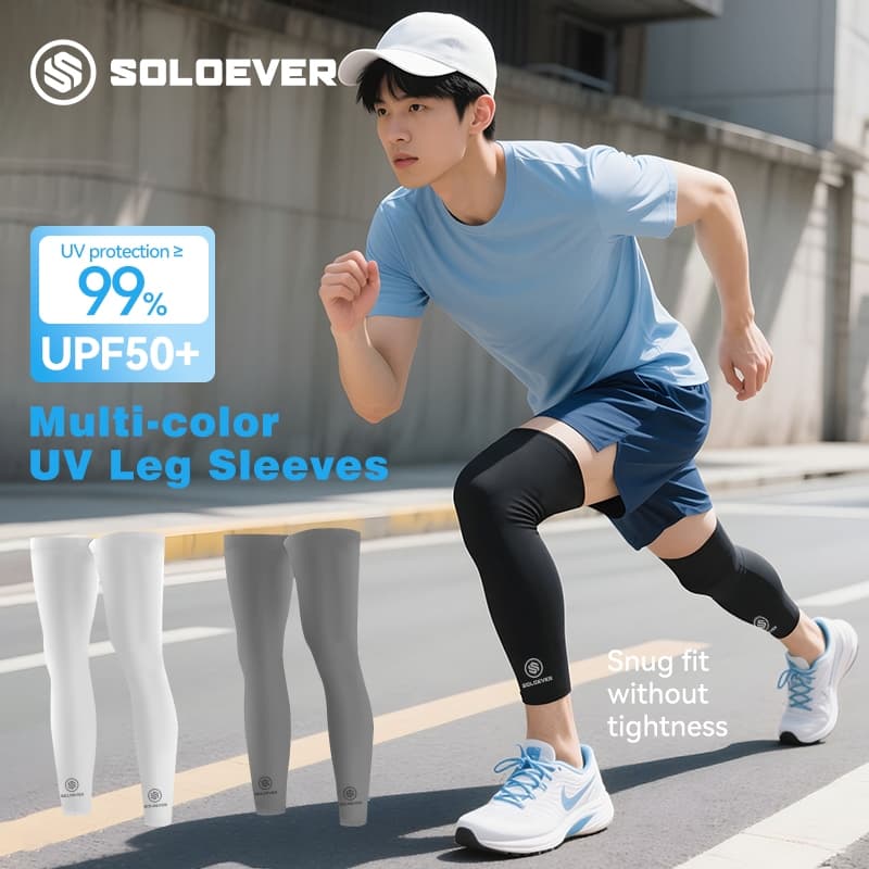 SOLOEVER ปลอกขา ปลอกหุ้มขาใส่ปั่นจักรยาน UV UPF50+ กันรังสี UV ได้ 99% กางเกงรัดรูปแบบ Unisex รูปที่ 6