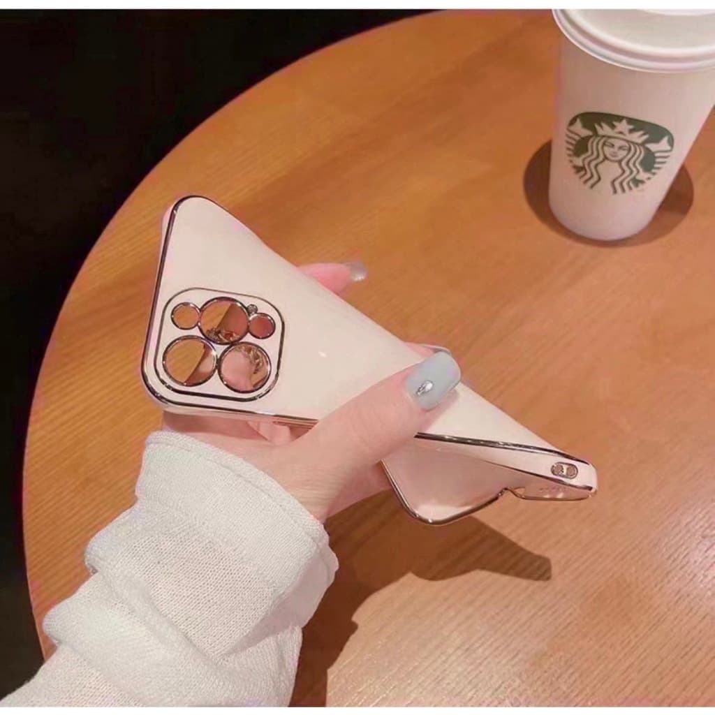 เคส TPU สำหรับ OPPO Reno15 15F 15Pro 14 14F 13 13F 12 12Pro 12F 11 1Pro 11F 10 10Pro+ เคสนิ่ม ขอบทอง ขอบเงา สีสวย พาสเทล รูปที่ 5