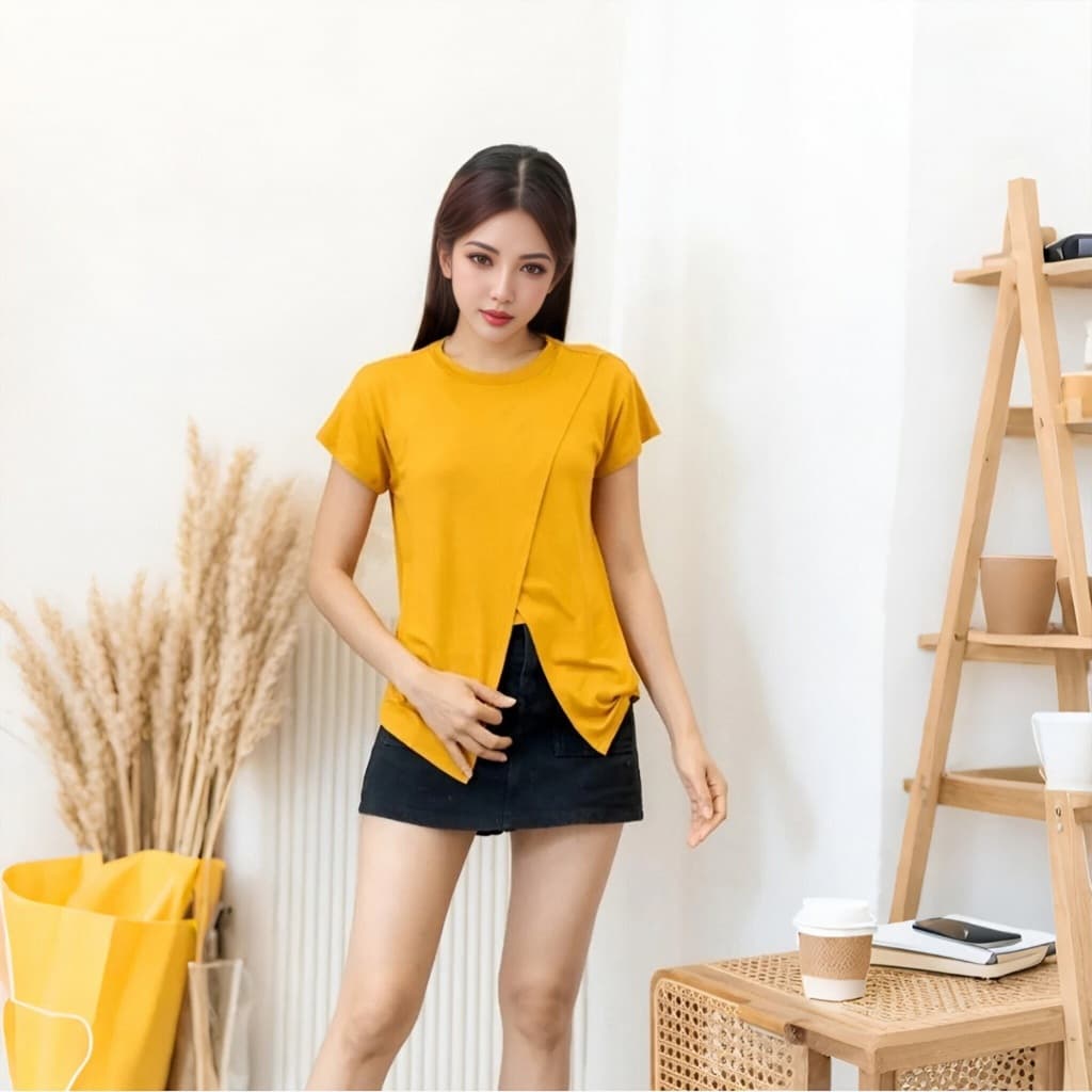 เสื้อให้นมแม่ เสื้อยืดผ้าฝ้ายแขนสั้น ใส่สบายหน้าร้อน รูปที่ 2