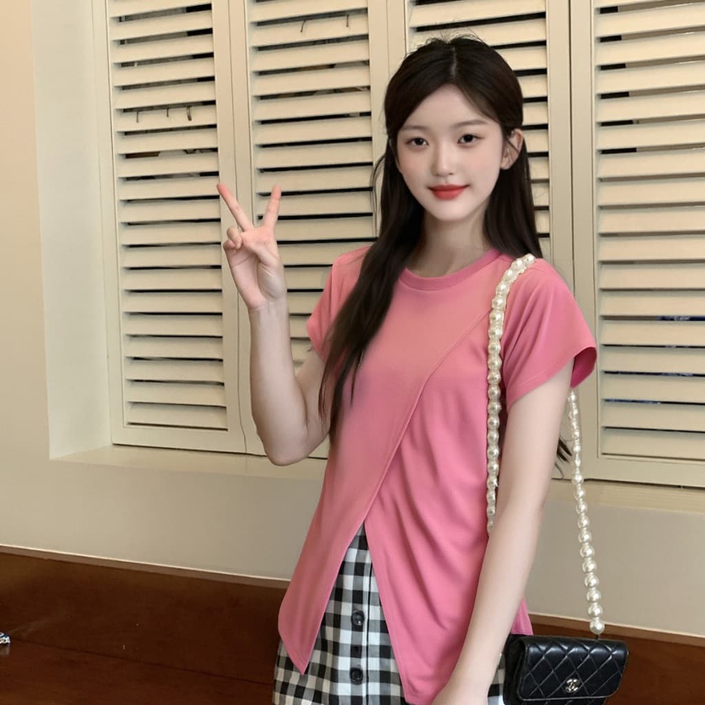 เสื้อให้นมแม่ เสื้อยืดผ้าฝ้ายแขนสั้น ใส่สบายหน้าร้อน รูปที่ 9