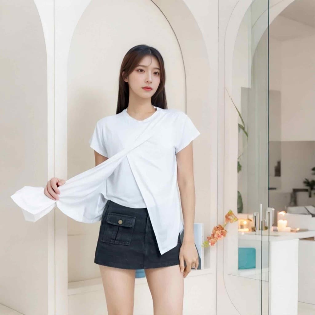 เสื้อให้นมแม่ เสื้อยืดผ้าฝ้ายแขนสั้น ใส่สบายหน้าร้อน รูปที่ 3