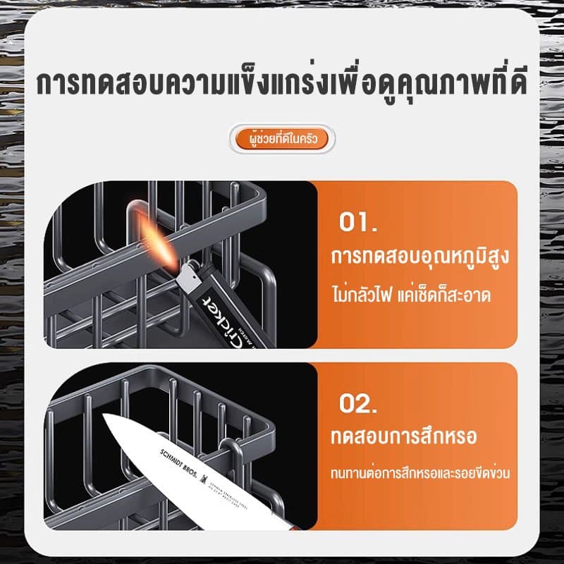 SKS พลาสติกที่วางของระบายน้ำที่วางฟองน้ำ ชั้นวางสบู่ พร้อมถาดระบายน้ํา ถอดออกได้ ที่วางฟองน้ําอ่างล้างจาน รูปที่ 5
