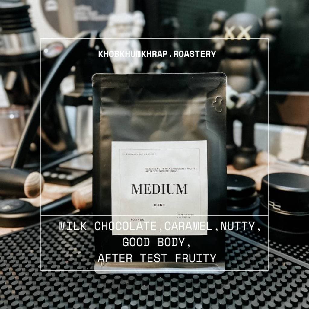 เมล็ดกาแฟคั่วกลาง กาแฟเบลน ไทย&ลาว&บลาซิล Medium blend กาแฟอราบิก้า, Arabica, Premium+, รสชาติเปรี้ยวอมหวาน ชงได้ทุกเมนู รูปที่ 1