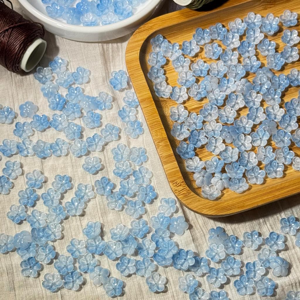 ดอกไม้แก้ว ลูกปัดแก้วดอกไม้ 10 ชิ้น 12 มิล DIY รูปที่ 7