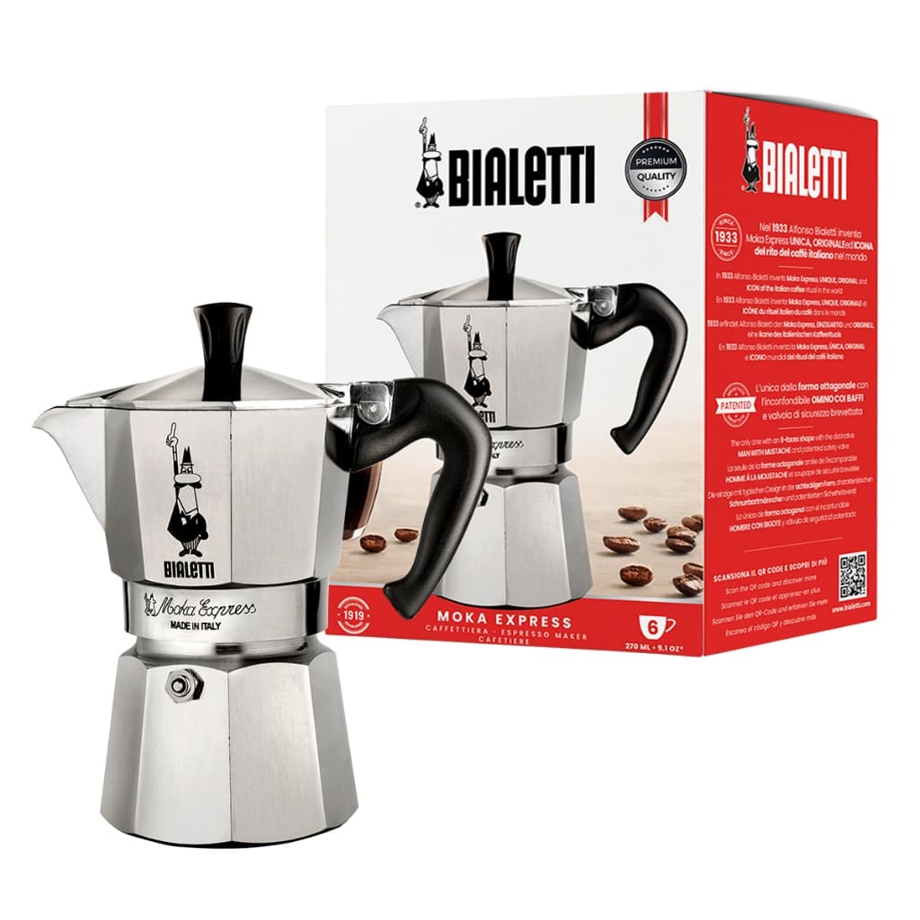 Bialetti หม้อต้มกาแฟ Moka Pot รุ่น Moka Express ขนาด 6 ถ้วย - Silver รูปที่ 1
